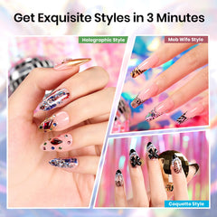 Beetles estampas metálicas holográficas: brillos vibrantes para acabados chic.