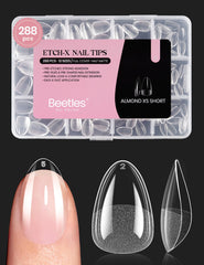 Beetles Etch-X tips almond extra corto para extensión rápida de uñas