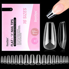 Beetles Flat-X Coffin Medium, punta de gel para uñas con ajuste cómodo y duradero.