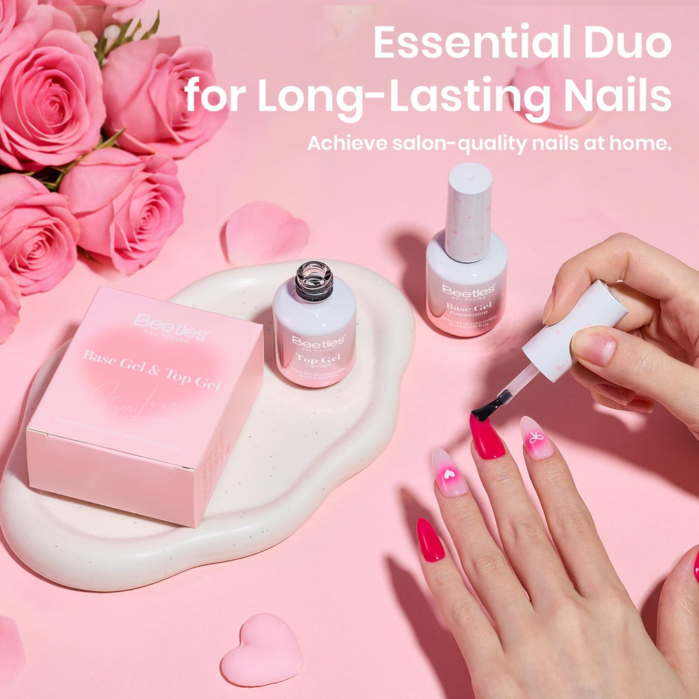 Beetles gel base, aplicación suave para adherencia óptima en uñas.