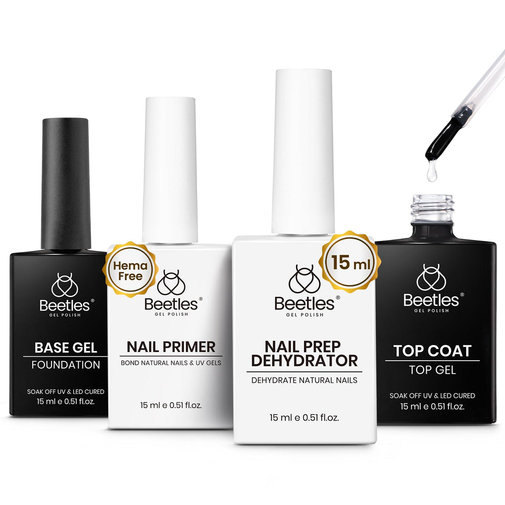 Beetles gel base: capa base adhesiva para uñas gel y adherencia duradera.