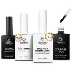 Beetles gel base: capa base adhesiva para uñas gel y adherencia duradera.