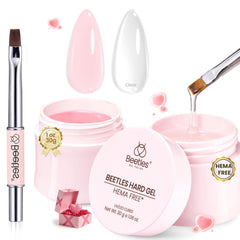Beetles Gel Duro libre de HEMA, envase 1oz para uñas sensibles.