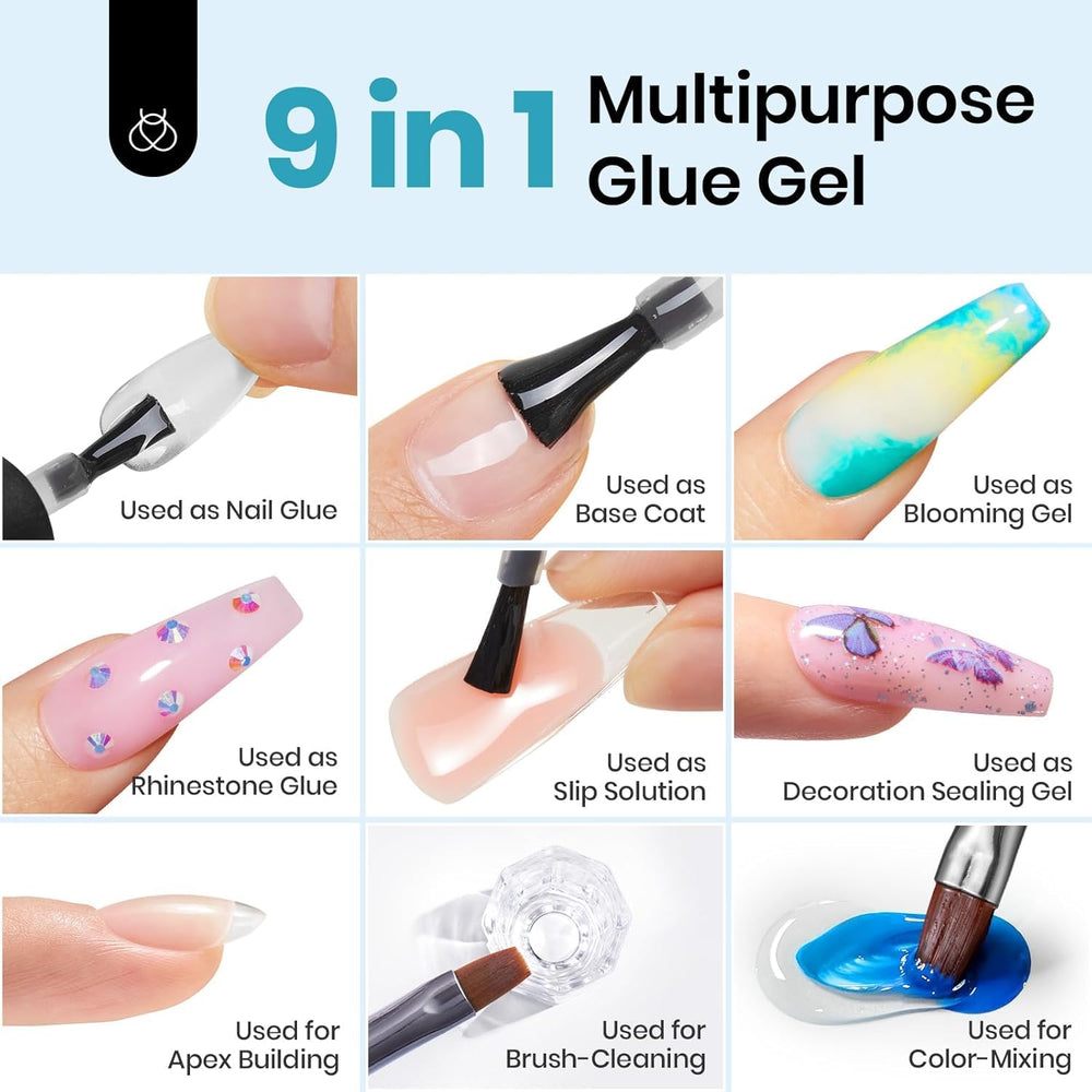 Beetles Gel Nail Kit: gel 9 en 1 para base, color y decoraciones.