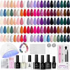 Beetles Gel Polish Kit con lámpara para manicura casera duradera.