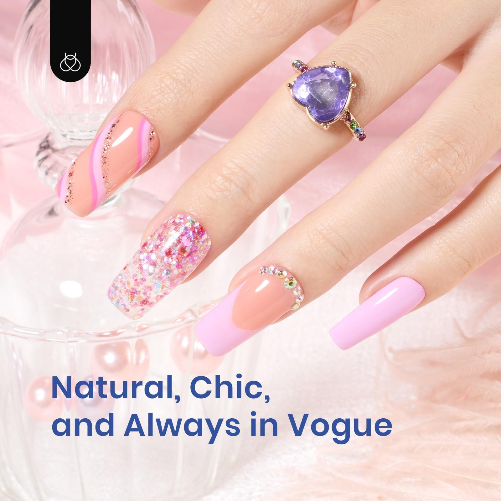 Beetles Gel Nail Kit Medium Square base gel delivers durable support