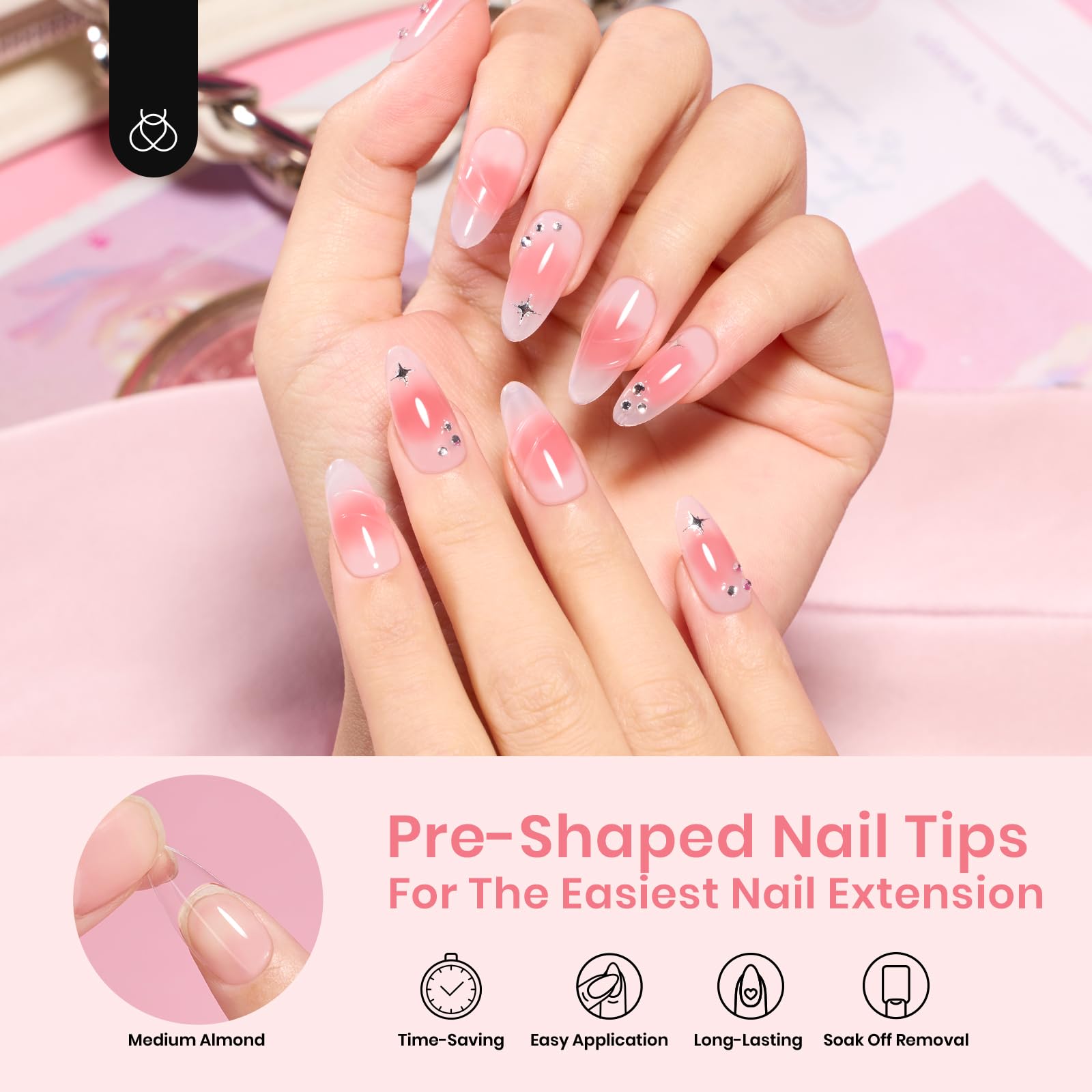 Beetles Gel Nail Tips: 10 tallas para ajuste perfecto en cada dedo.