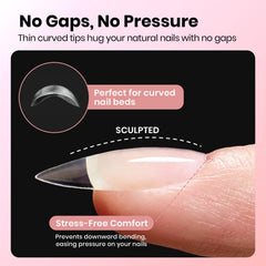 Beetles Gel Nail Tips Almond Curve-EX ofrecen durabilidad y adherencia para un acabado duradero.