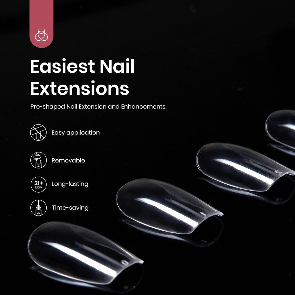 Beetles Gel Nail Tips clear full-cover press-on for smooth, durable nails