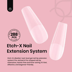 Beetles Gel Nail Tips empaque con 288 piezas y 10 tallas.