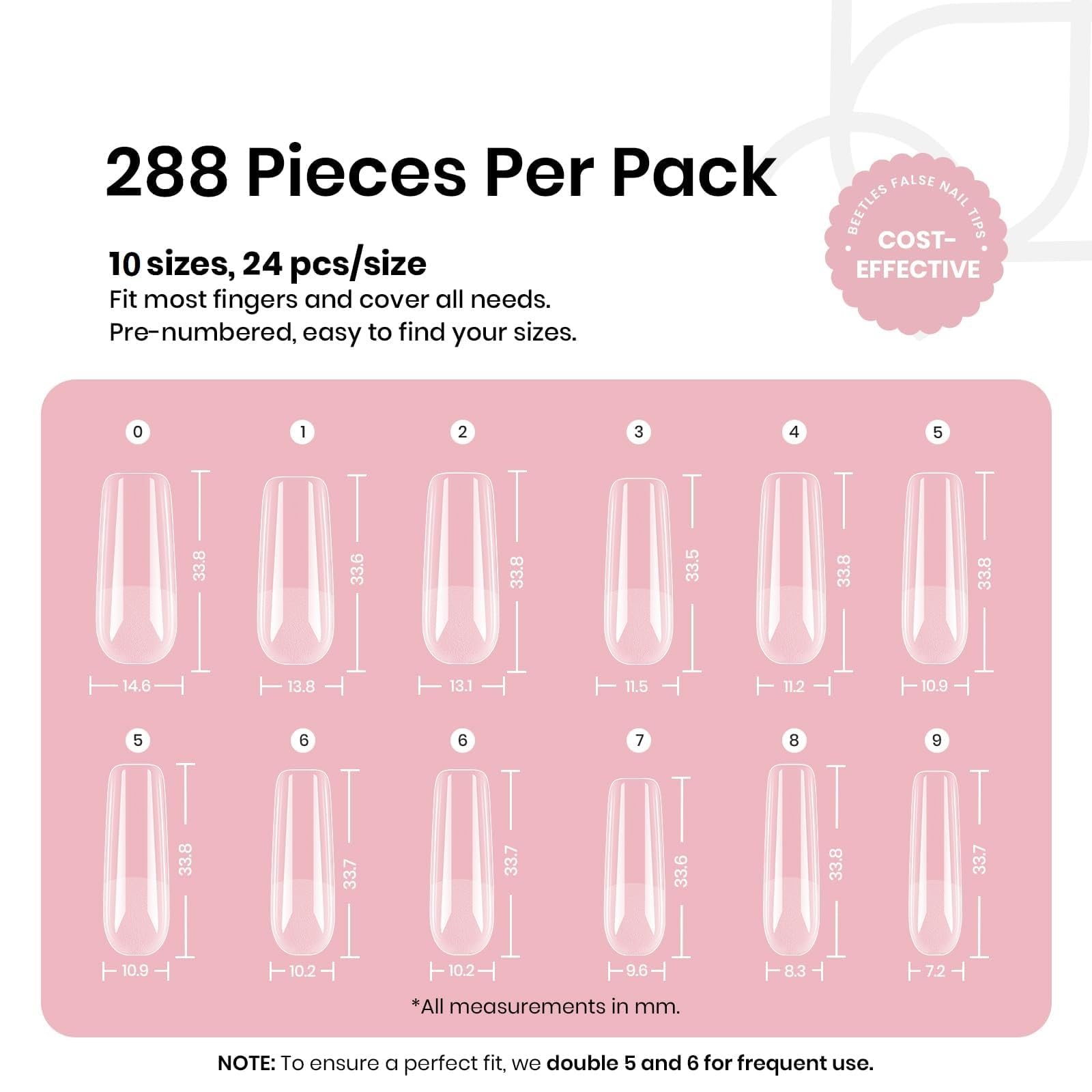 Beetles Gel Nail Tips superficie semi mate para mayor adherencia.