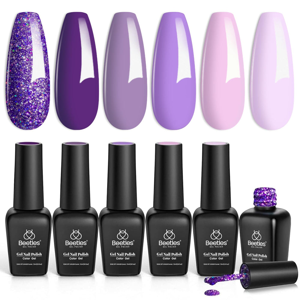 Beetles Grapevine morado: muestra de color para uñas, tono suave