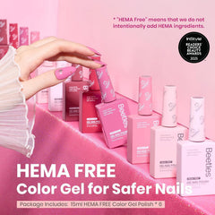 Beetles gel polish rosa claro, tono suave para uñas elegantes.