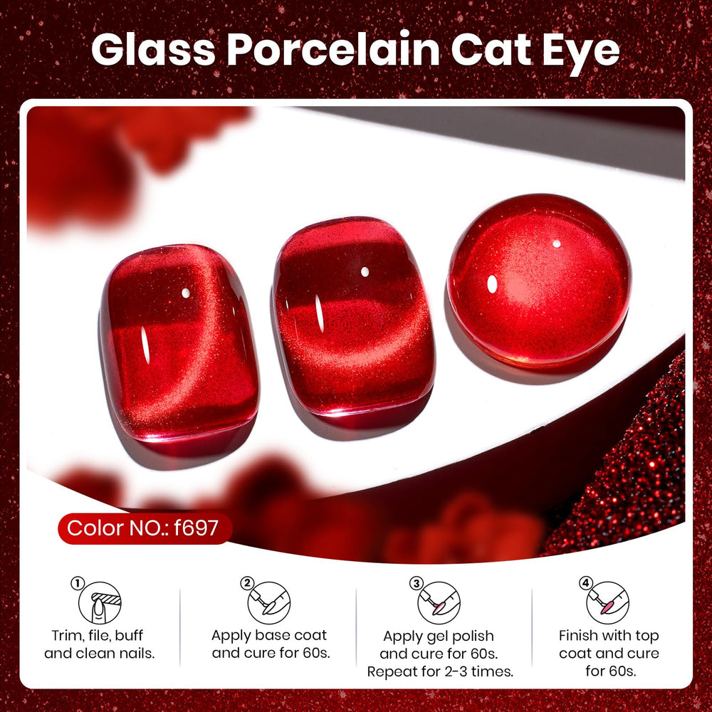 Beetles Ruby Red con imán para crear efectos ojo gato en casa.