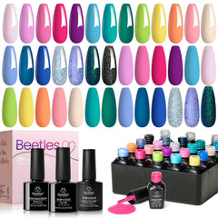 Beetles Gel Polish con colores arcoíris para uñas llamativas y duraderas.