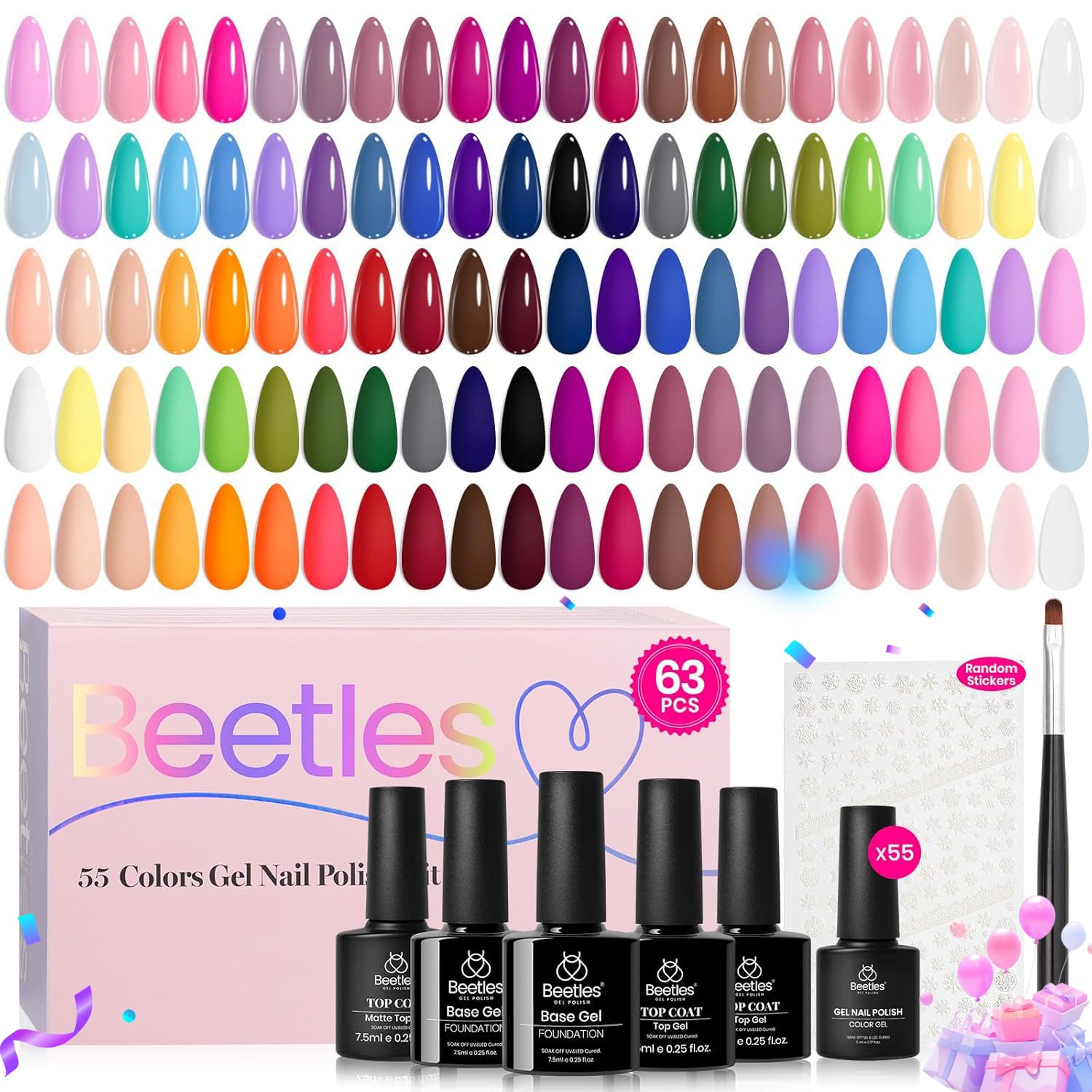 Beetles Gel Polish Set varias tonalidades para uñas creativas y duraderas