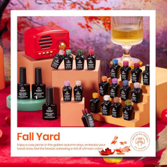 Beetles Gel Polish Set Yard incluye azul marino con brillos para acabado llamativo.