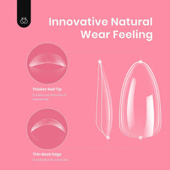 Beetles Gel Short Almond Nail Tips: aplicación rápida en casa para uñas extendidas.