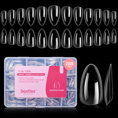 Beetles Gel Short Almond Nail Tips pack: 288 uñas listas para aplicar en casa.
