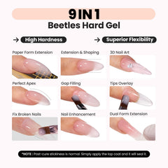 Beetles Jelly Nude Gel, acabado tono natural suave para uso diario.