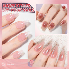Beetles Jelly Gel Nail Polish Set ofrece un efecto jelly translúcido para estilo delicado.