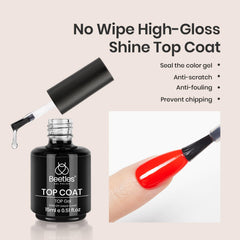 BeetlesGelPolish Conjunto Base y Top para manicura duradera.
