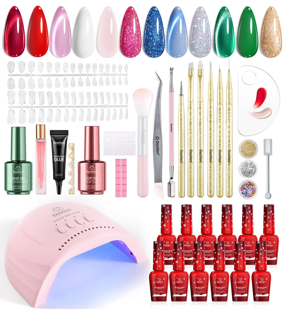Beetles Gel Polish kit con capa base para uñas brillantes y duraderas