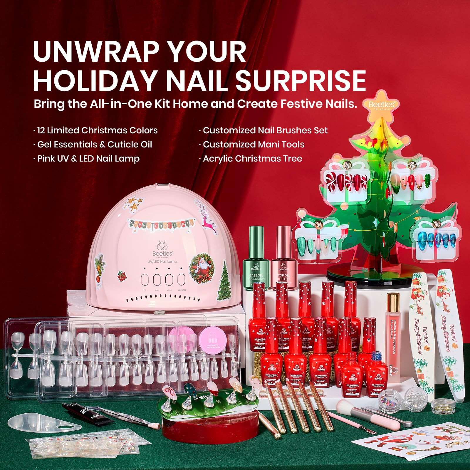 Beetles Gel Polish kit con pegamento para strass para decoración