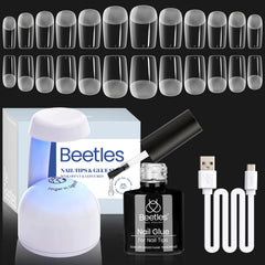 Beetles Kit de uñas Gel con 504 puntas para extensión y manicura casera en casa.