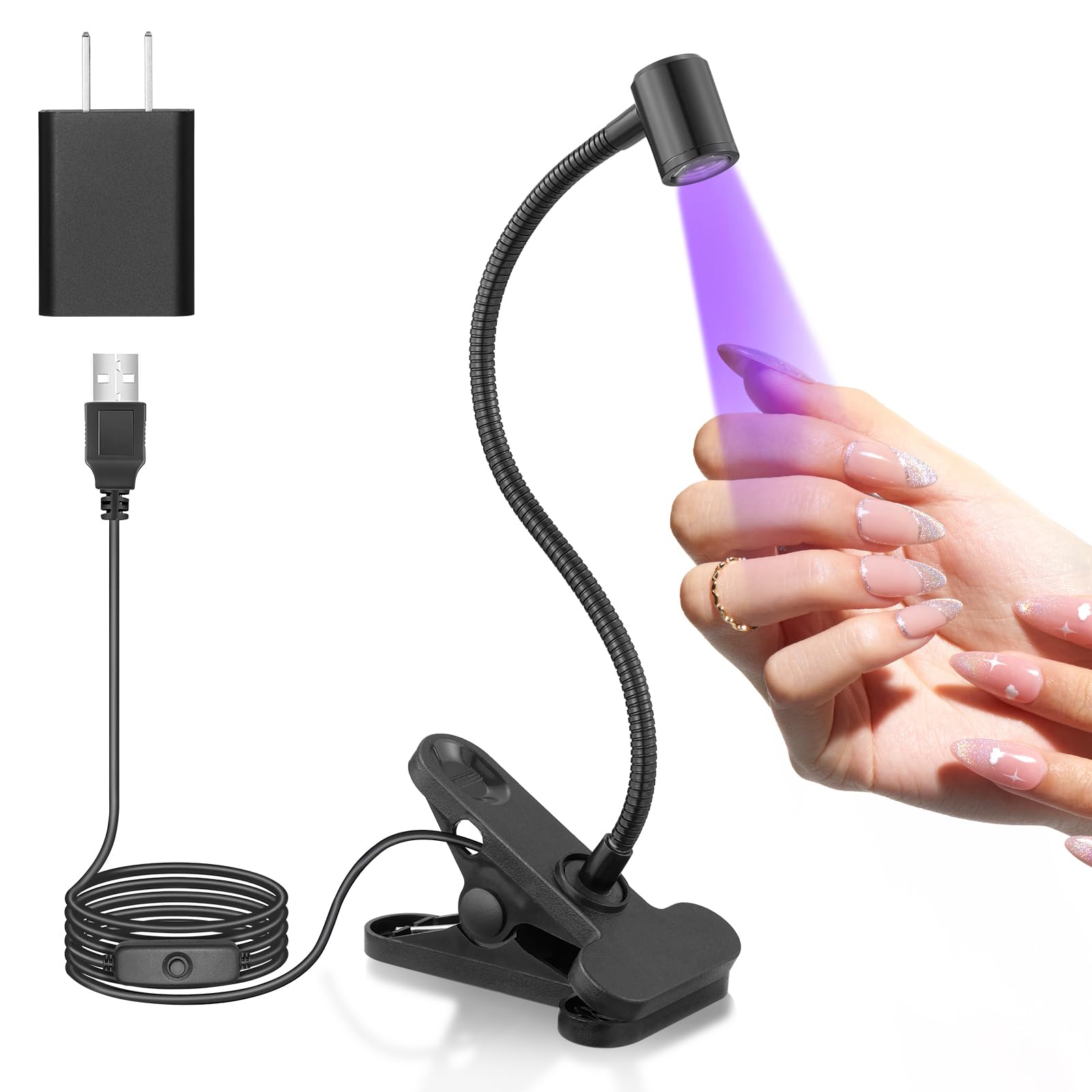 Beetles lámpara UV para uñas, foco compacto para secado rápido en casa.