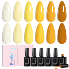 Beetles Limon Susurro: esmalte gel amarillo pastel para uñas brillantes