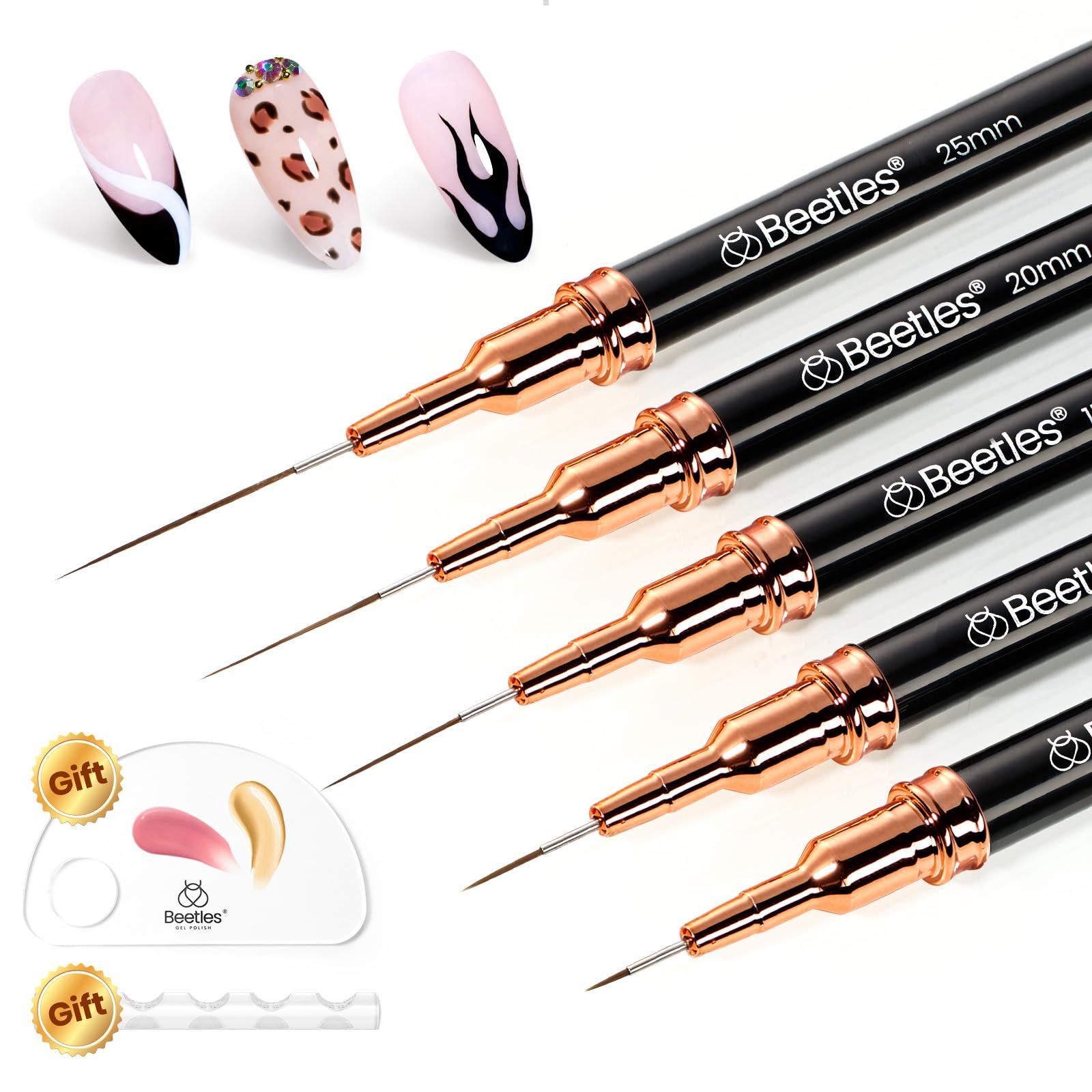 Beetles Liner Pinceles 5 mm para trazos finos y suaves en gel