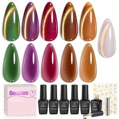 Beetles Gel Polish set de ojos gato, 6 colores para uñas con efecto elegante.