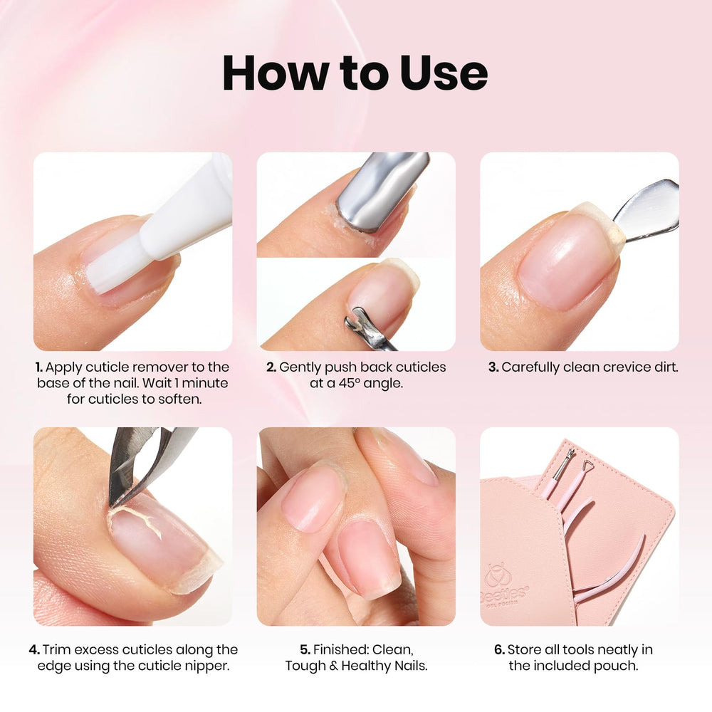 Beetles primer plano de uñas limpias listas para gel