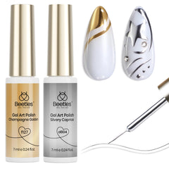 Beetles Gel Liner Gold shows high-gloss chrome-like finish for bold accents.