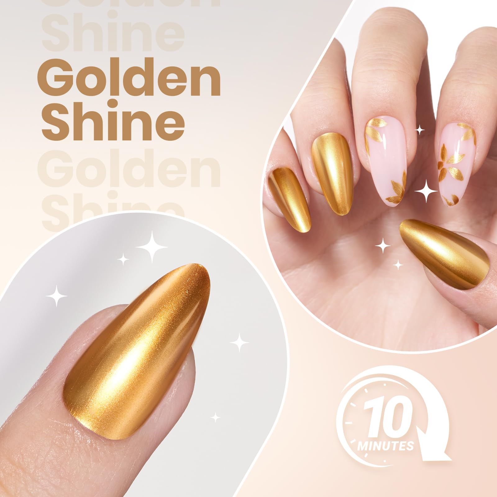 Beetles Mirror Gold, ideal para ideas de looks para fiestas y noche.