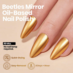Beetles Mirror Gold con secado rápido para retoques sin esperas.