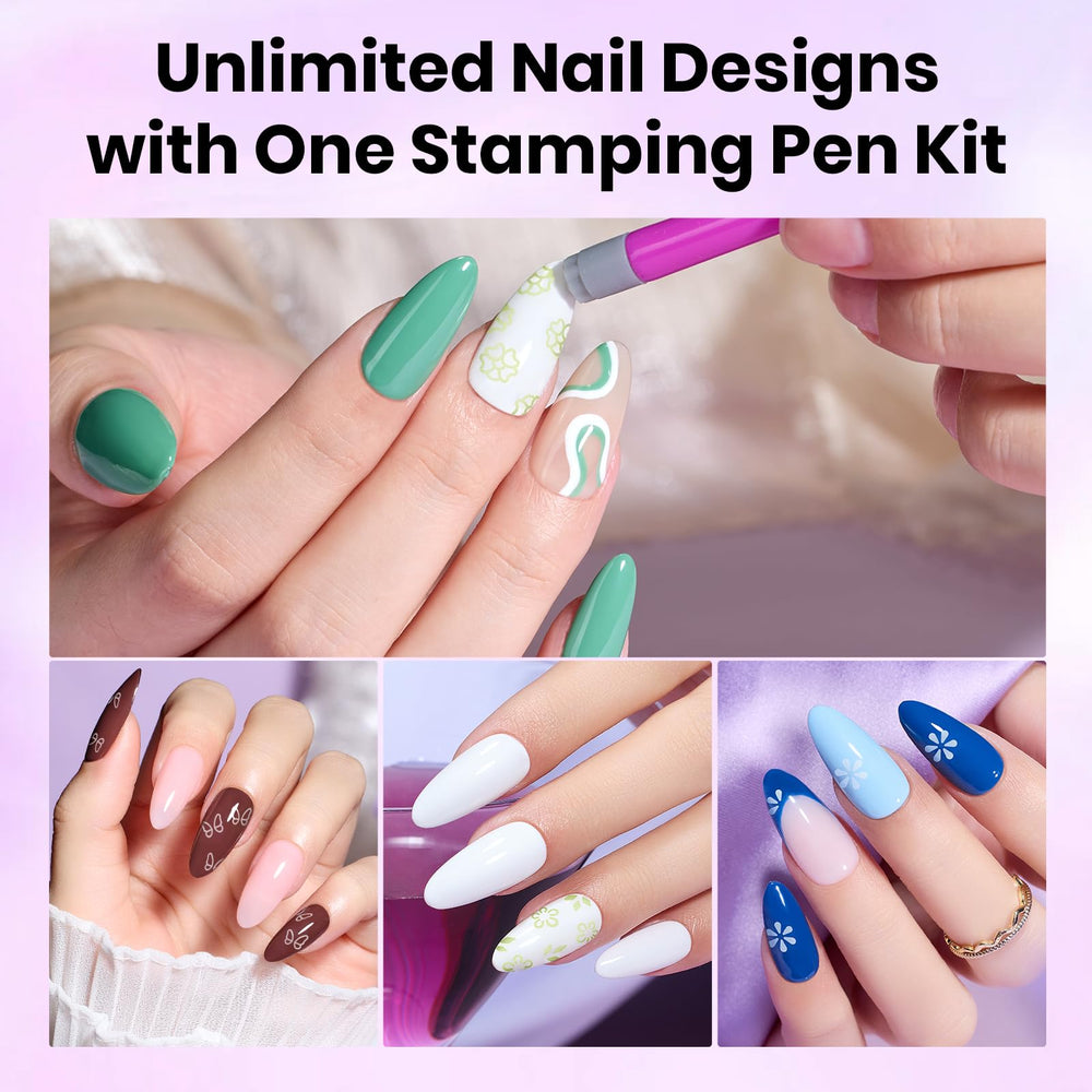 Beetles Gel Polish bolígrafo de estampado hojas para patrones sutiles en uñas.