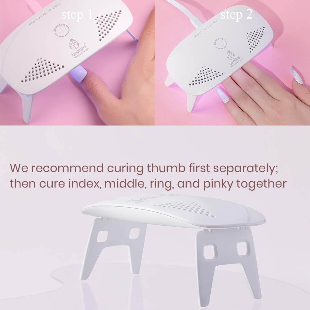 Beetles Nail Lamp Large Nail Space fits fingernails and toenails with comfort.
