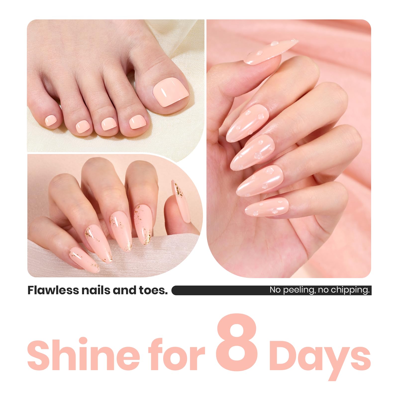 Beetles Bubble Bliss color rosado natural ideal para uñas discretas.