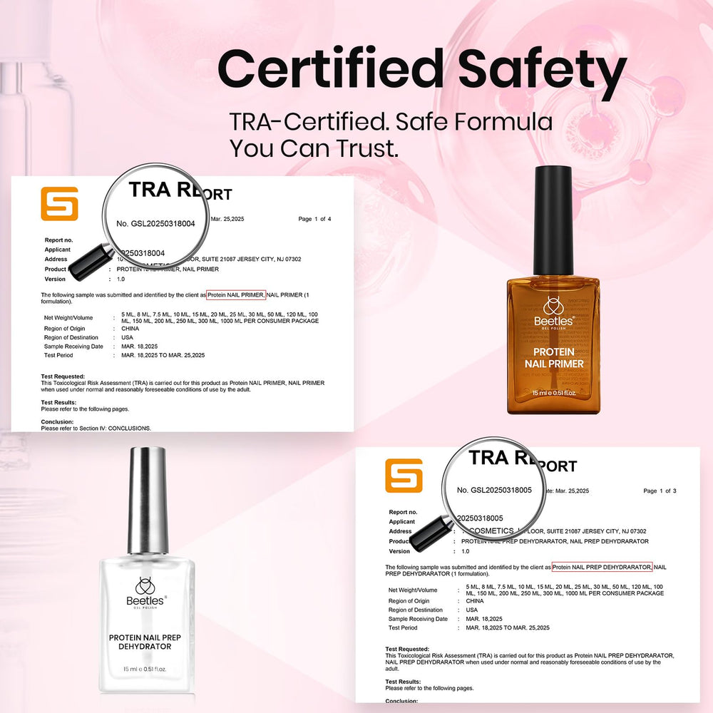 Beetles Nail Prep HEMA-free label emphasizes gentle, irritation-free prep for sensitive nails.