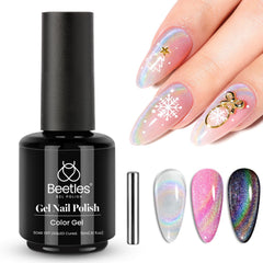 Beetles Prismatic Christmas Cat Eye con empaque navideño, regalo perfecto.