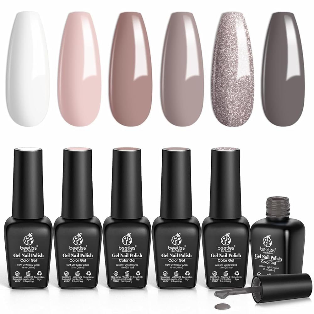 Beetles esmalte en gel neutro blanco: acabado brillante para uso diario.