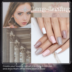 Beetles esmalte en gel neutro gris claro: estilo sobrio para cualquier ocasión.