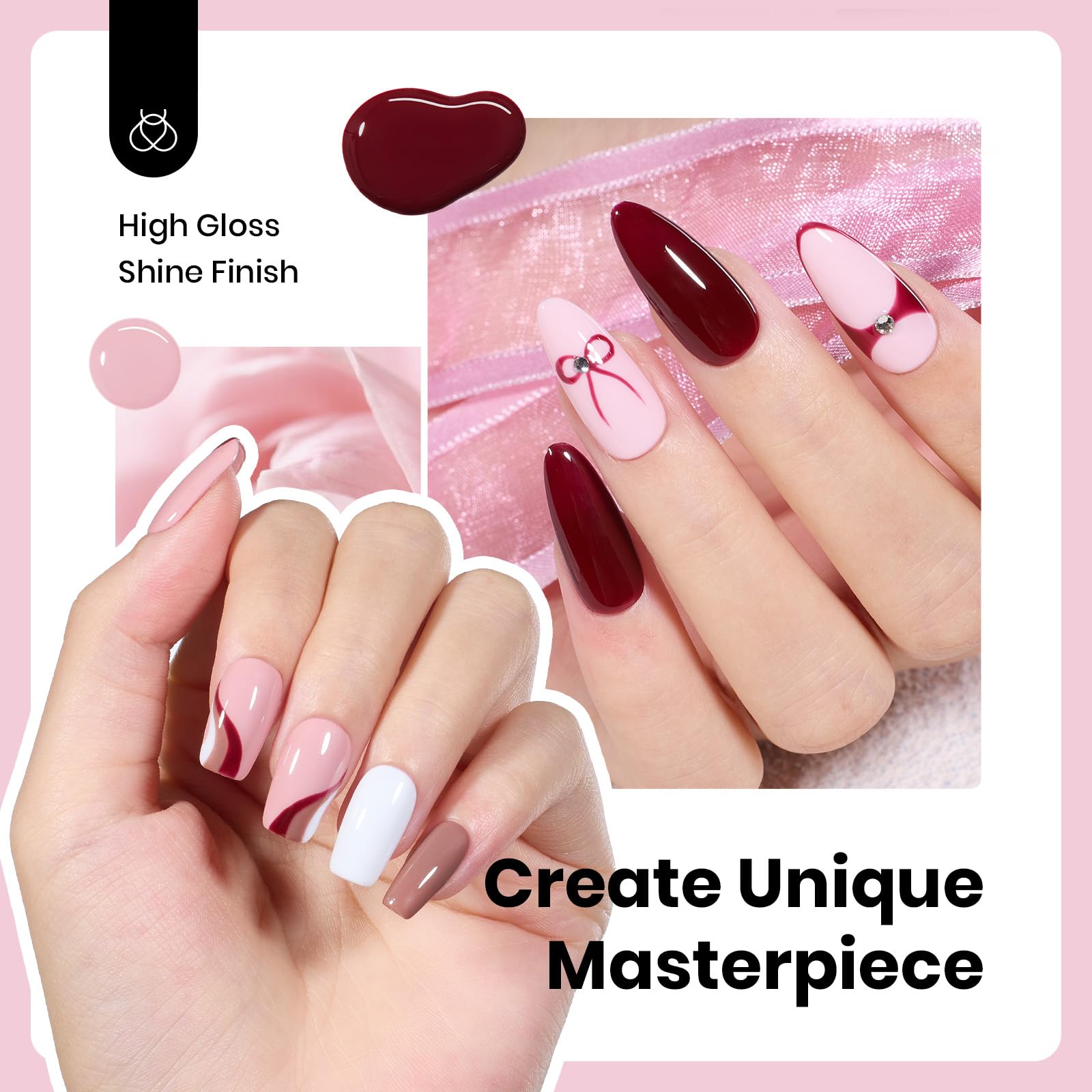 Beetles neutro gel uñas marrón medio, color rico de larga duración.