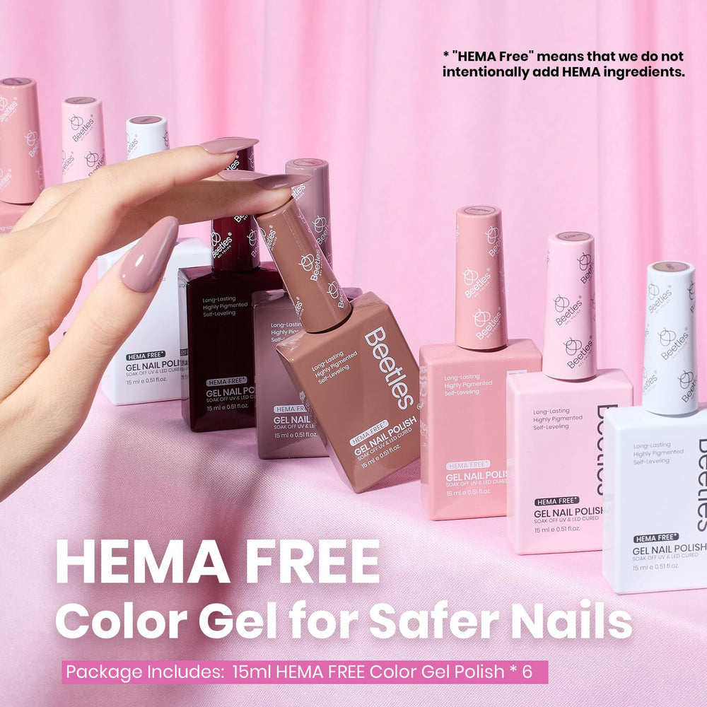 Beetles neutro gel uñas nude rosa, color elegante para ocasiones especiales.