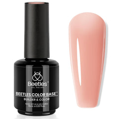 Beetles Nude Base Gel en frasco de 15 ml para acabado natural en uñas.