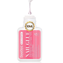Beetles pegamento uñas 10ML en botella para aplicación precisa y fijación duradera.