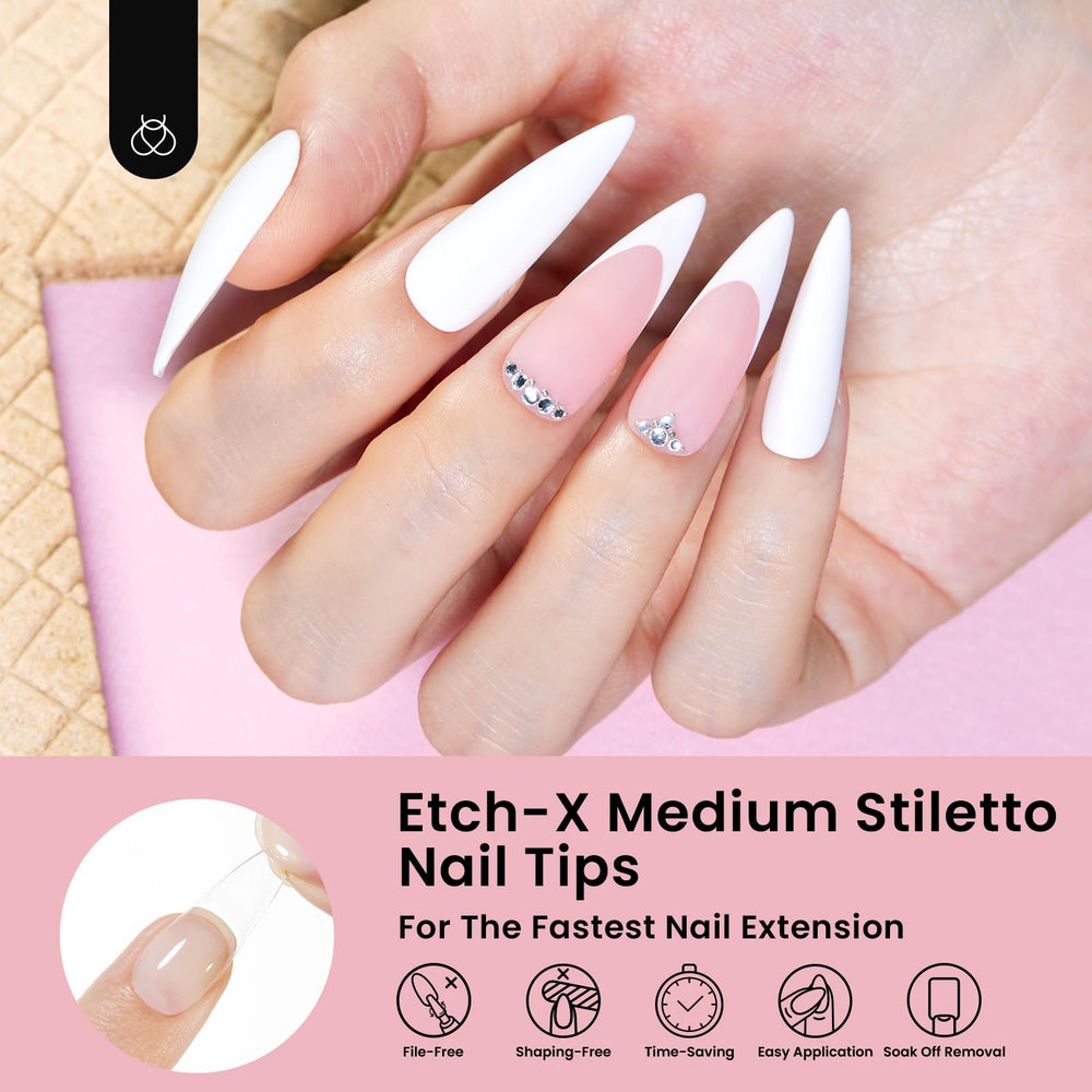 Beetles, puntas stiletto duraderas sin necesidad de limado.