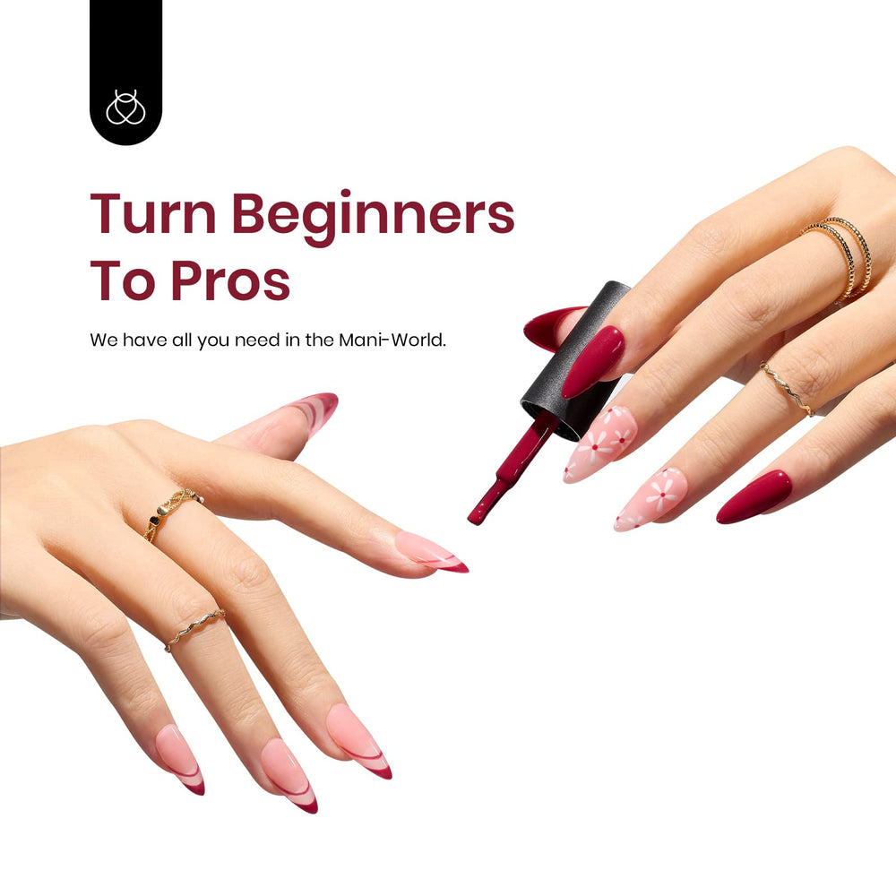 Beetles Rojo Gel: diseño invernal perfecto para uñas.